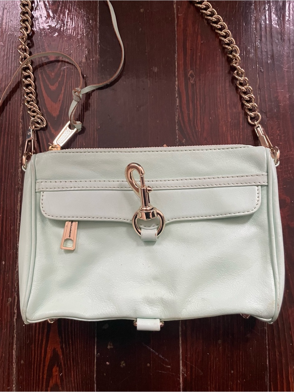 Rebecca Minkoff Pale Mint Crossbody with Gold Hardware